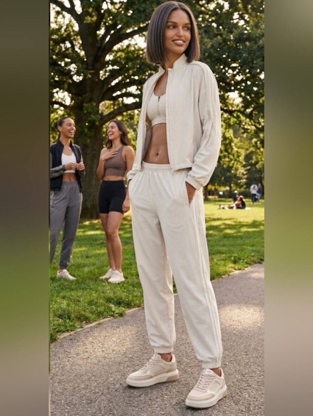 Victoria's Secret VSX Cream Zip-Front  ActiveFlex FULL Zip Jacket XXL
